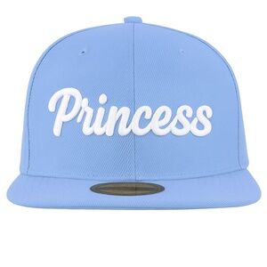 Princess Snapback Hat Blue White Embroidered Baseball Cap Cute Aesthetic Girly